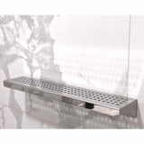 Polished stainless steel rectangular shower shelf for shower storage