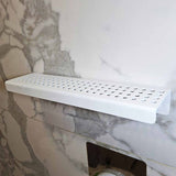 Matte White Rectangle Traditional Square stainless steel shower shelf