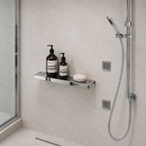 SereneDrains Polished stainless steel rectangle shower shelf for tile shower