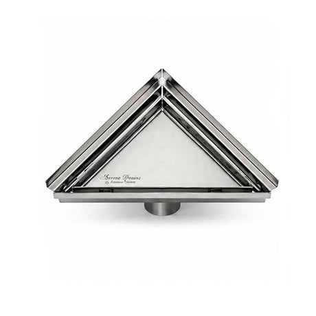 Triangle tile insert shower floor drain Polished stainless steel