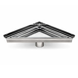 Stainless steel triangular floor drain for tiled showers