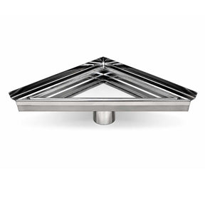 Stainless steel triangular floor drain for tiled showers