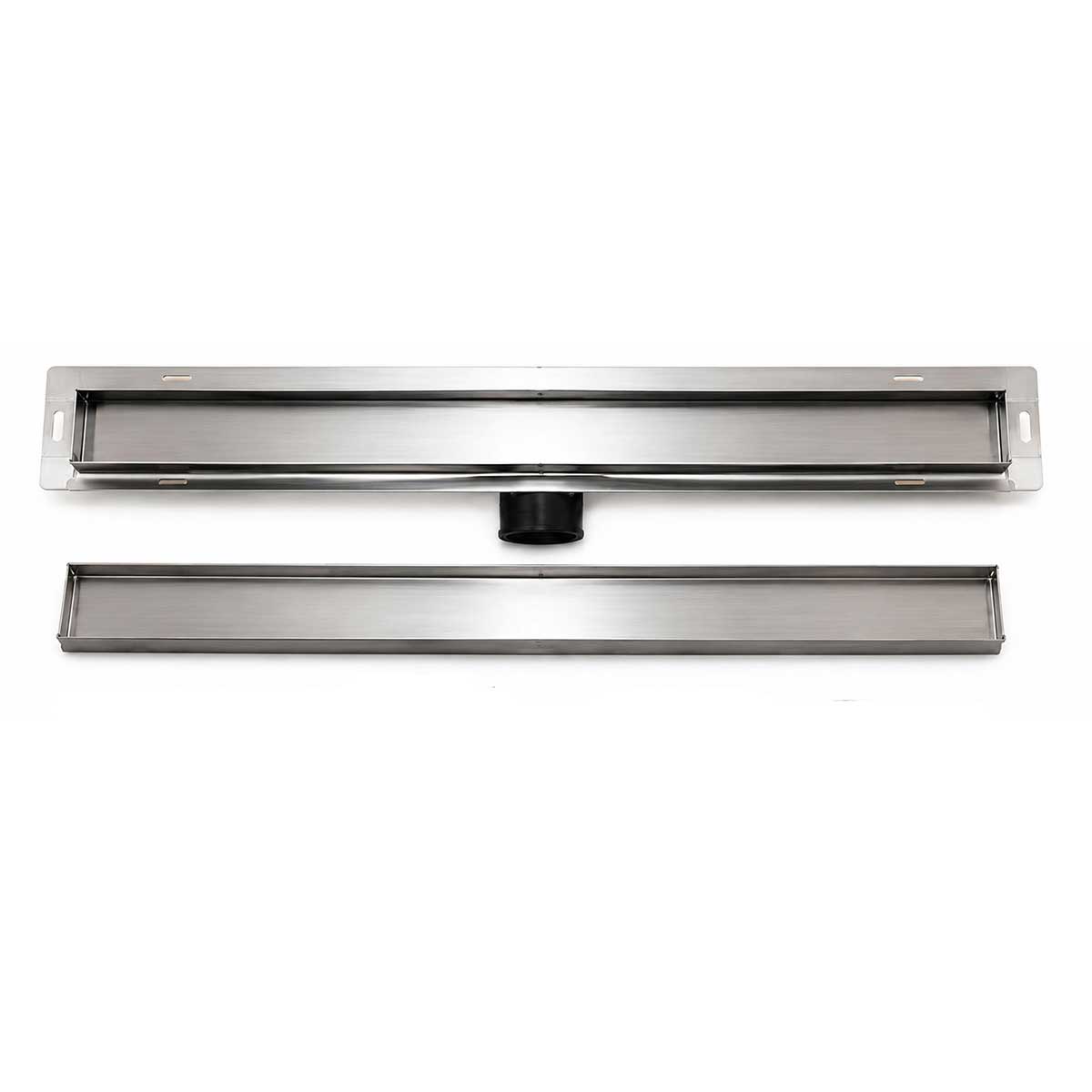 SereneDrains 24 inch wall linear shower drain in brushed 304 stainless steel