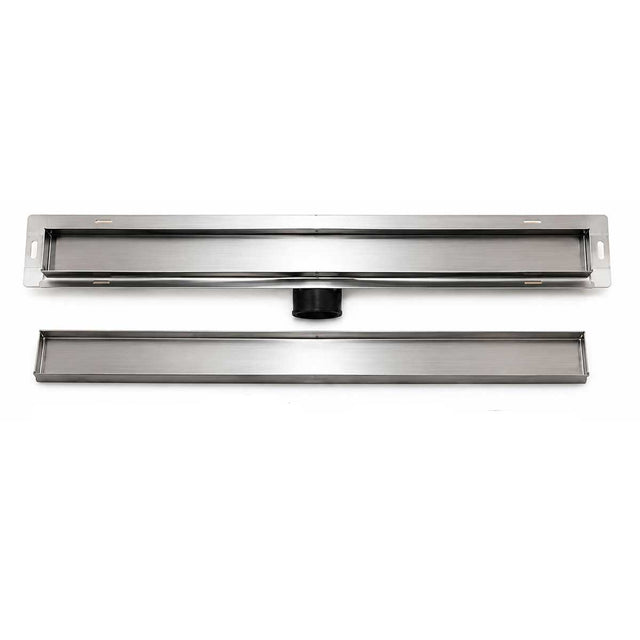 SereneDrains 24 inch wall linear shower drain in brushed 304 stainless steel