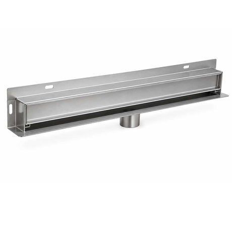 Stainless steel wall mount linear shower drain with tile insert grate