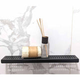 SereneDrains Shower Shelf Stainless Steel Traditional Square - Matte Black Install over large format tile wall