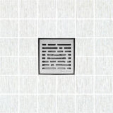 SereneDrains Square Shower Drain Kit with Base - Broken Lane - Brushed Nickel - 4 Inch