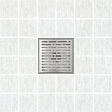 SereneDrains Square Shower Drain Kit with Base - Broken Lane - Brushed Nickel - 6 Inch