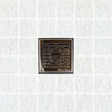 SereneDrains Square Shower Drain Kit with Base - Broken Lane - Polished Chrome - 4 Inch