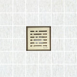 SereneDrains Square Shower Drain Kit with Base - Broken Lane - Matte Gold - 4 Inch