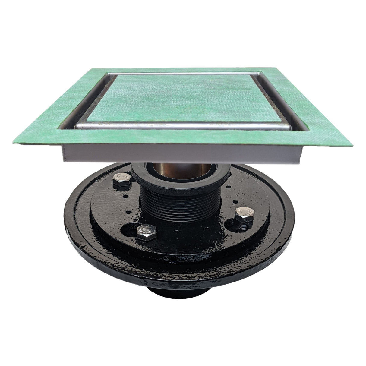 SereneDrains Square Shower Drain Kit with Base - Invisible - Finishless - 6 Inch