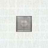 SereneDrains Square Shower Drain Kit with Base - Linear Wedge - Brushed Nickel - 4 Inch
