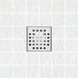 SereneDrains Square Shower Drain Kit with Base - Traditional Square - Polished Chrome - 4 Inch