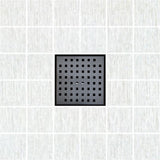 SereneDrains Square Shower Drain Kit with Base - Traditional Square - Matte Black - 6 Inch