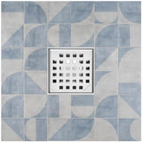 SereneDrains Square Shower Drain Kit with Base - Traditional Square - Polished Chrome - 4 Inch