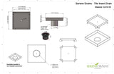 SereneDrains Square Shower Drain Kit with Base - Tile Insert - Matte Gold - 5 Inch