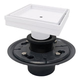 SereneDrains Square Shower Drain Kit with Base - Tile Insert - Matte White - 5 Inch