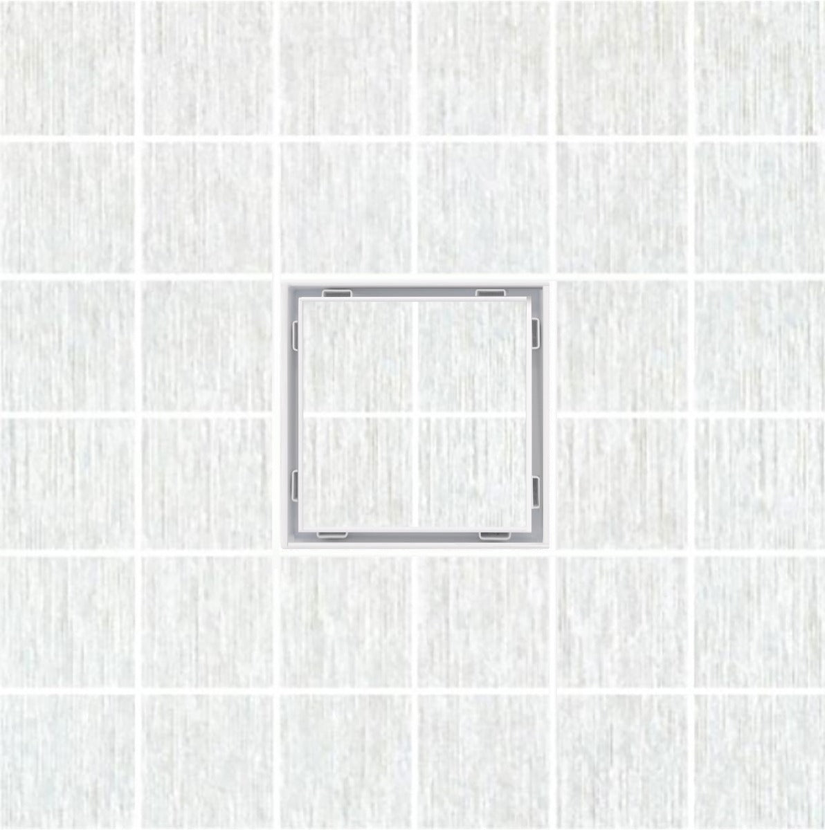 SereneDrains Square Shower Drain Kit with Base - Tile Insert - Matte White - 5 Inch