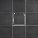 SereneDrains Square Shower Drain Kit with Base - Tile Insert - Brushed Nickel - 4 Inch