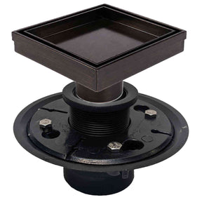 5 inch square tile insert shower drain kit in Oil Rubbed Bronze with ABS drain