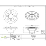 SereneDrains Cast Iron 2 Inch Shower Drain Base for Linear Square Shower Drains