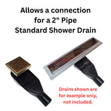 SereneDrains ABS Horizontal Side Discharge Outlet Low Profile Shower Drain Assembly Reducer PVC Base Pipe Fitting P Trap
