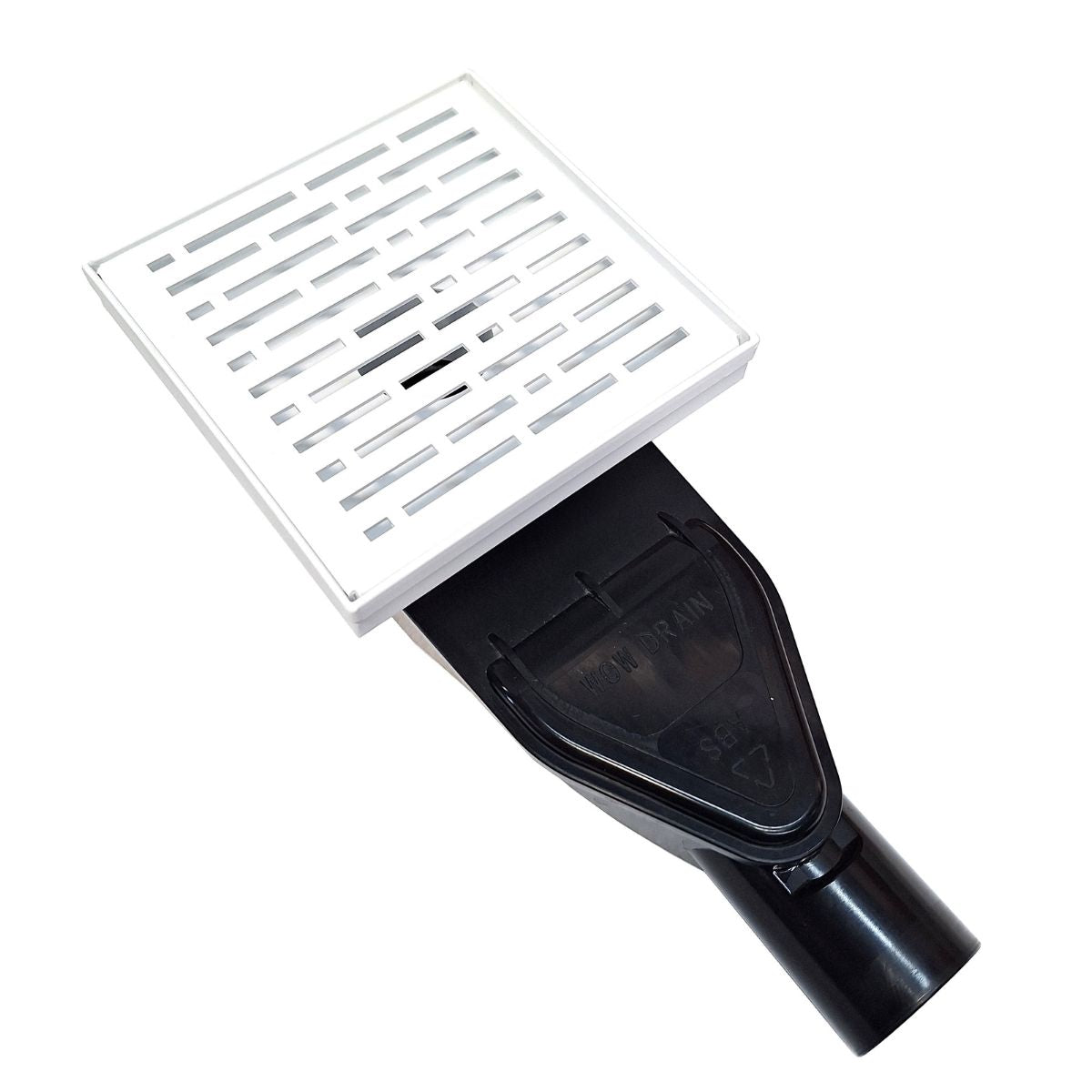 SereneDrains ABS Horizontal Side Discharge Outlet Low Profile Shower Drain Assembly Reducer PVC Base Pipe Fitting P Trap