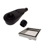 SereneDrains ABS Horizontal Side Discharge Outlet Low Profile Shower Drain Assembly Reducer PVC Base Pipe Fitting P Trap