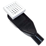 SereneDrains ABS Horizontal Side Discharge Outlet Low Profile Shower Drain Assembly Reducer PVC Base Pipe Fitting P Trap