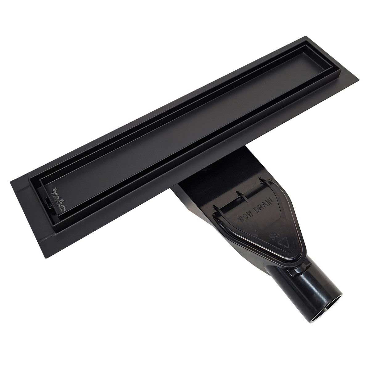 SereneDrains Tile Insert with discharge drain in matte black