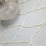 Urban Mist matte trellis glass mosaic tile for bathroom wall installation