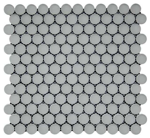Simpson Desert Dots Urban Mist matte mosaic tile on sheet