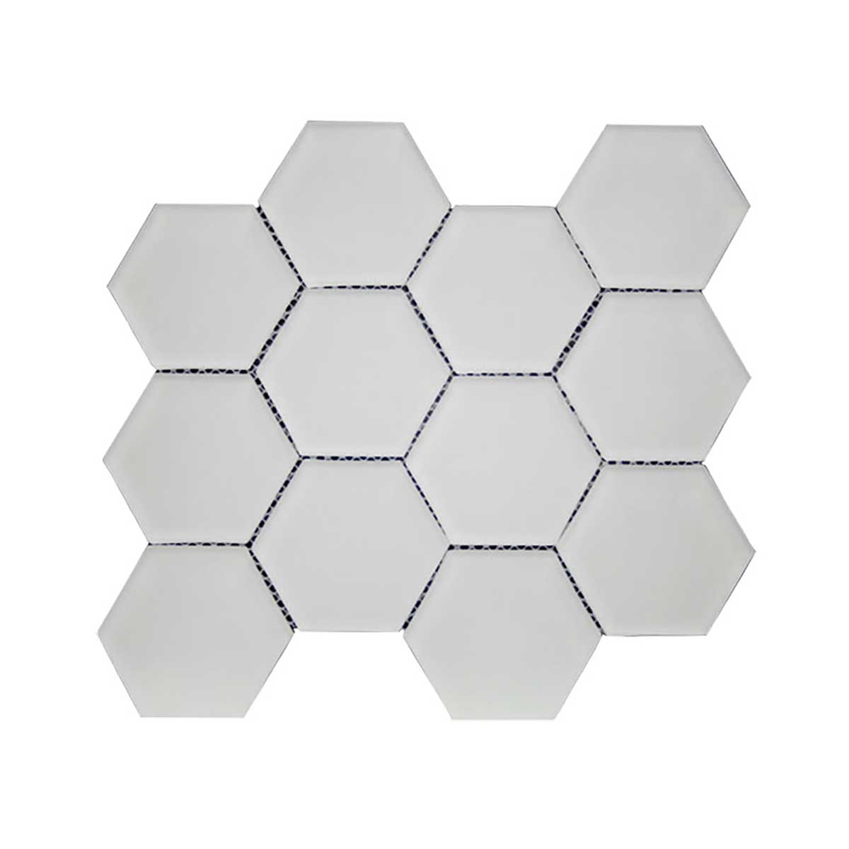 Simpson Desert Hexagon Alabastro matte glass mosaic tile sheet