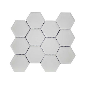 Simpson Desert Hexagon Alabastro matte glass mosaic tile sheet