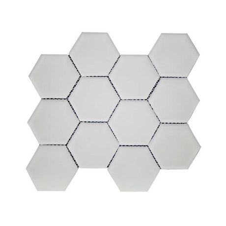 Simpson Desert Hexagon Alabastro matte glass mosaic tile sheet