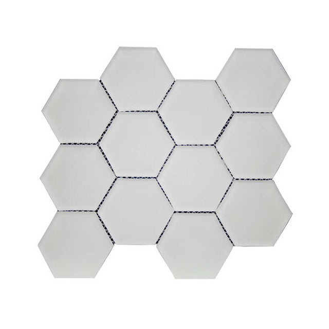 Simpson Desert Hexagon Alabastro matte glass mosaic tile sheet