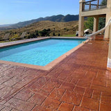 Smith Paint sealer over Pool area with a brick patio and mountain view