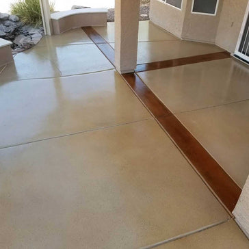 Polished concrete patio with a smooth finish