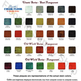 Smiths Paint Concrete Color Stains Color swatch chart for Smith's Color Floor and Color Wall with various color 