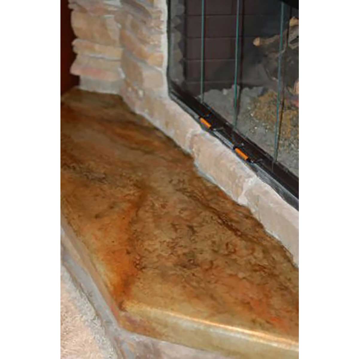 Stone fireplace Smith's Paint Concrete Metallic stain Metallic Cement