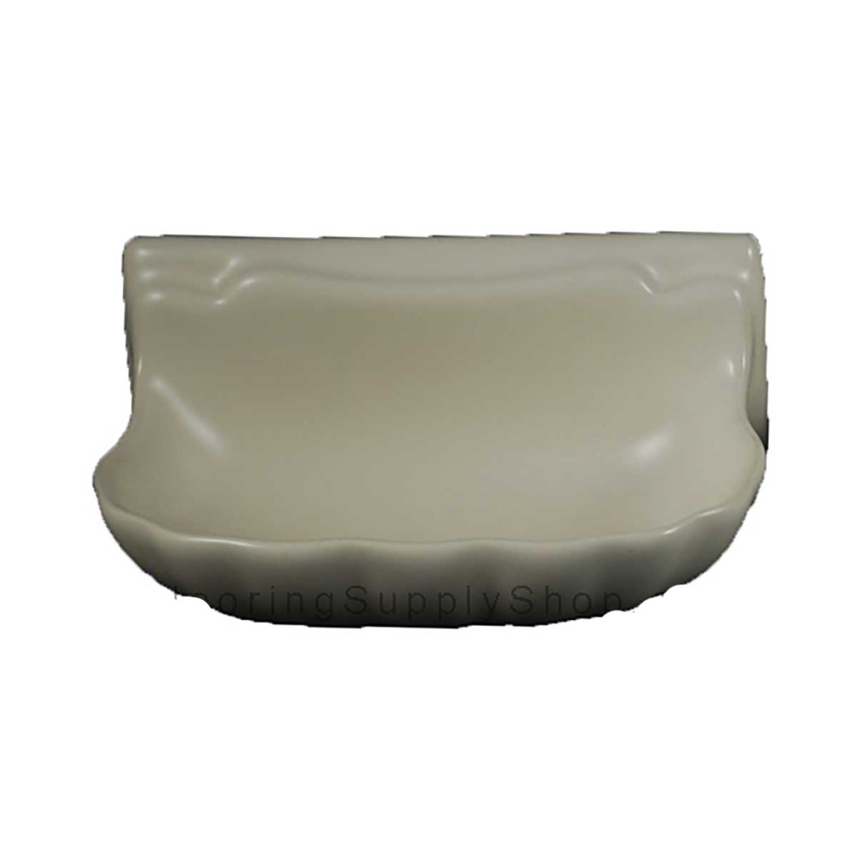 Small Biscuit Matte porcelain soap dish shell for tiled shower and bathroom walls.