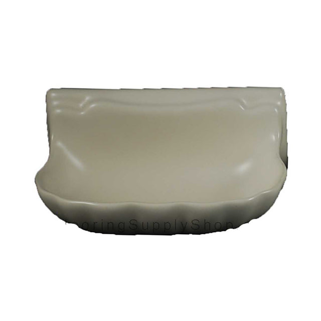 Small Biscuit Matte porcelain soap dish shell for tiled shower and bathroom walls.