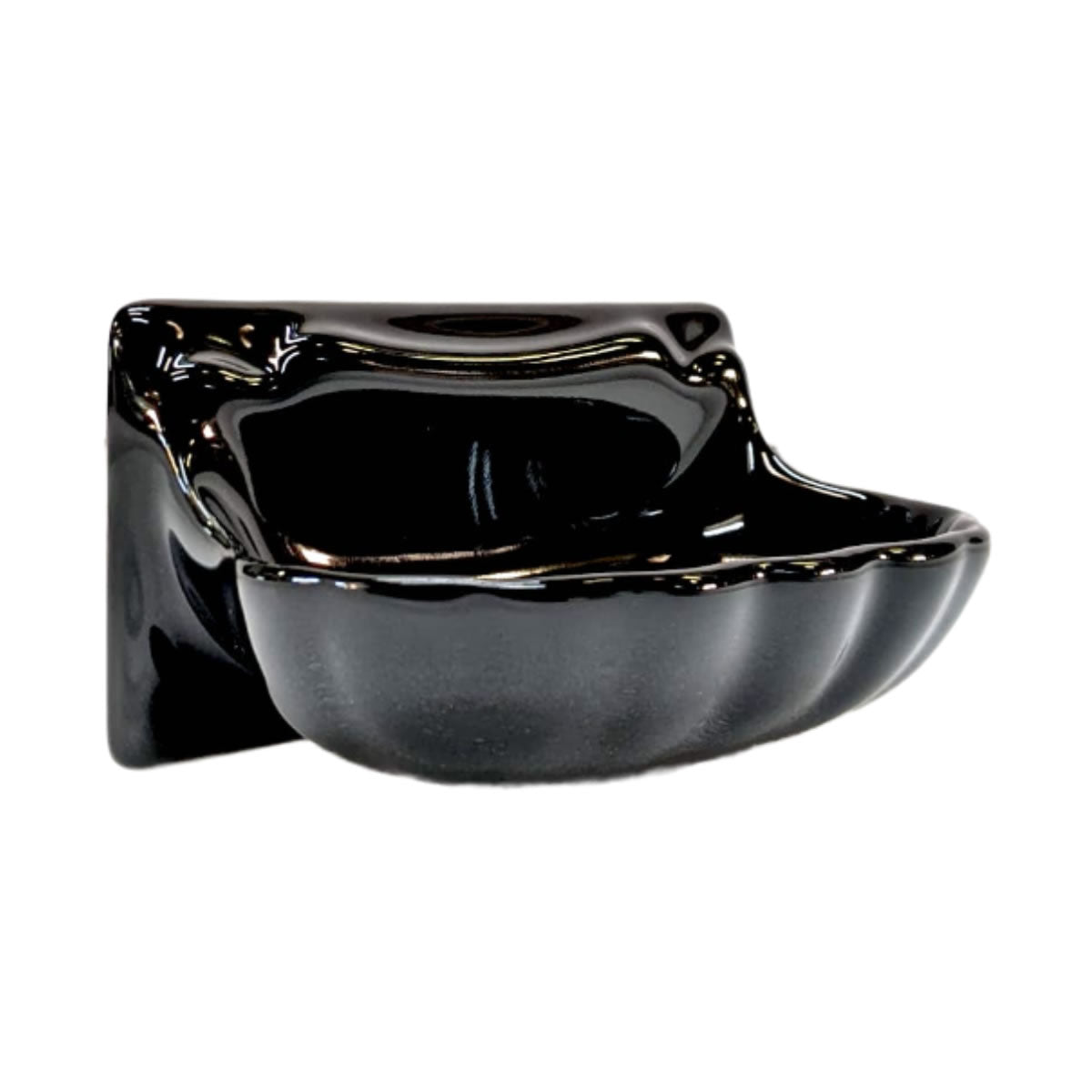 Small porcelain shampoo and soap dish for a tiled bathroom or shower installation.