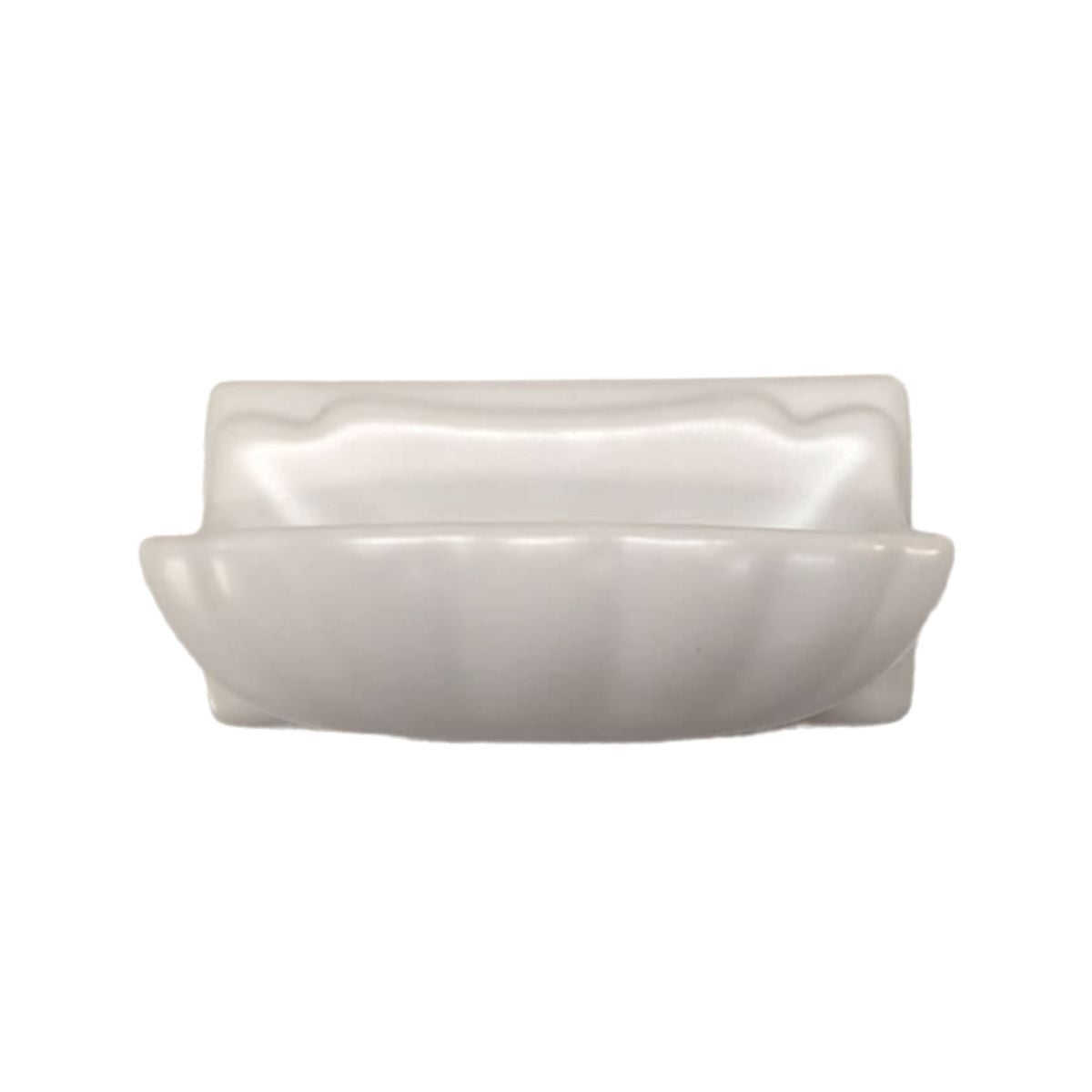 Matte White porcelain soap dish with a clean built-in design for bathroom storage.