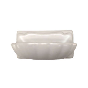 Matte White porcelain soap dish with a clean built-in design for bathroom storage.