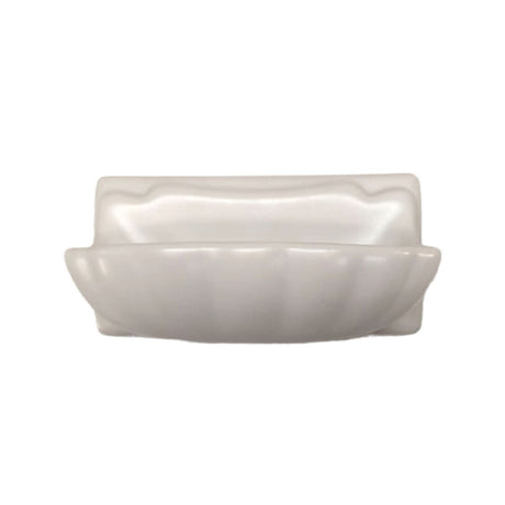 Matte White porcelain soap dish with a clean built-in design for bathroom storage.