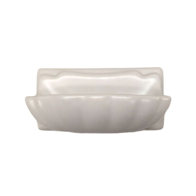 Matte White porcelain soap dish with a clean built-in design for bathroom storage.