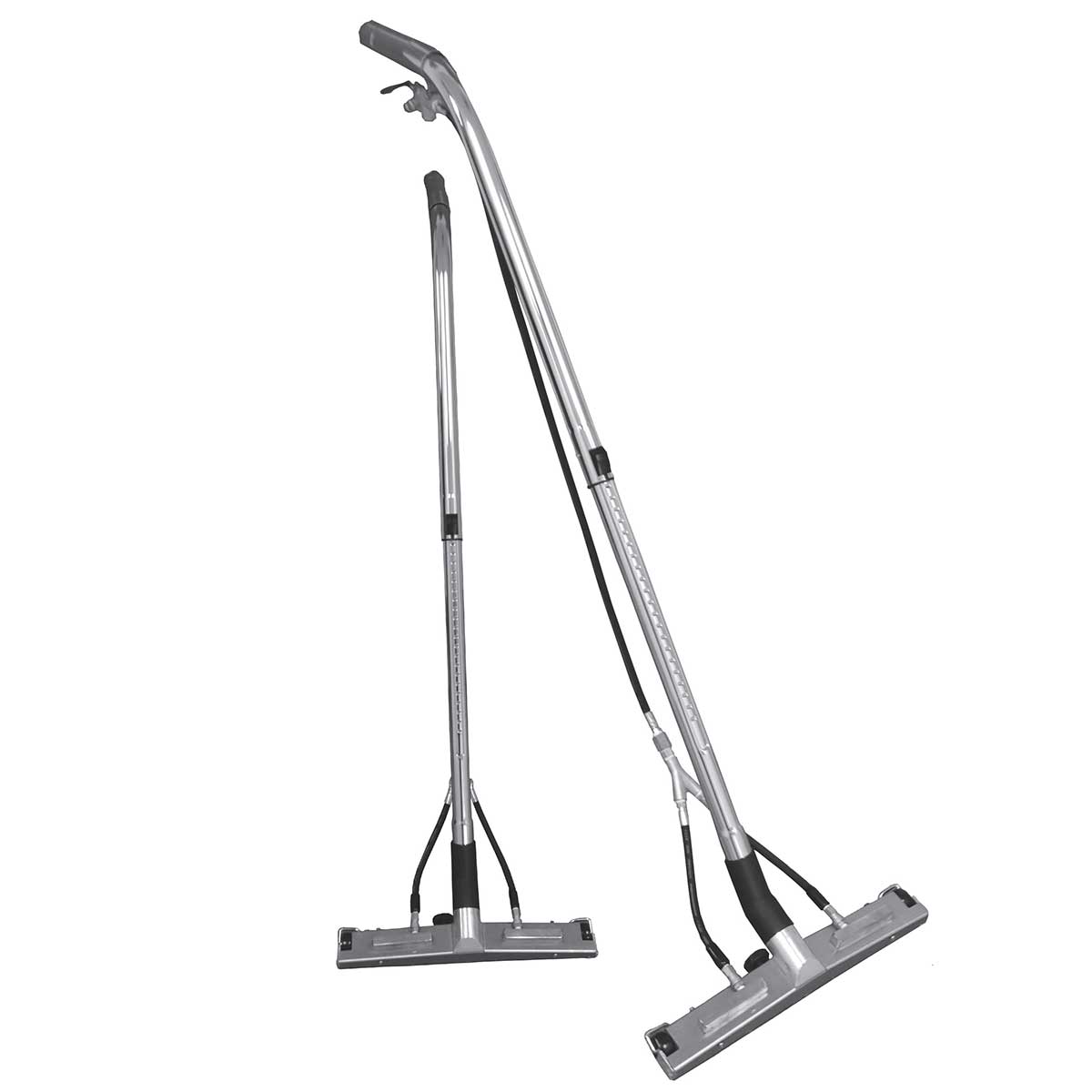 Telescopic squeegee wand with 4 jet rinse system for stone restoration