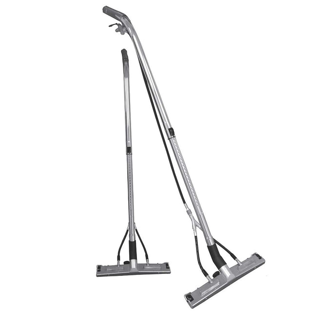 Telescopic squeegee wand with 4 jet rinse system for stone restoration