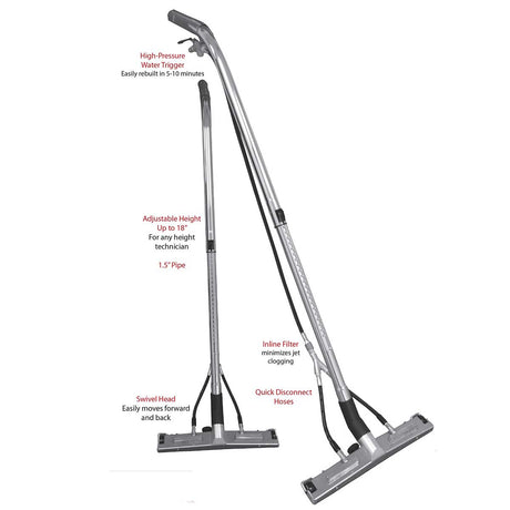 Professional 4 jet squeegee wand for stone restoration contractors